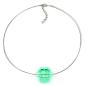 Preview: Kette 30x22mm Stufenperle Kunststoff mint-transparent Edelstahldraht 45cm