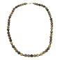 Preview: Kette Perlen 12mm Perle Kunststoff oliv-schwarz-marmor 75cm