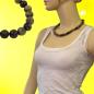 Preview: Kette Perlen 12mm Perle Kunststoff oliv-schwarz-marmor 50cm
