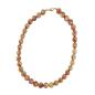 Preview: Kette 12mm Rundperle braun-gelb-marmoriert Kunststoff 60cm