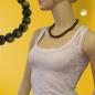 Preview: Kette 12mm Kunststoffperlen Barockperlen olivgrün-schwarz-marmoriert 50cm