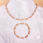 Preview: Set Kette Armband 14x5mm Perlen hellbraun-beige Kunststoff 42cm