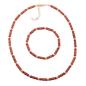 Preview: Set Kette Armband 14x5mm Perlen antik-orange Kunststoff 42cm