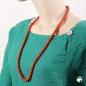 Preview: Kette 10mm Rundperle orange-schwarz-marmoriert Kunststoff 80cm