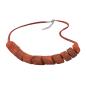 Preview: Kette Schrägperle Kunststoff rostbraun-marmoriert Kordel rostbraun 45cm