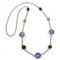 Preview: Kette Facettenperle Kunststoff lila Alu-Ankerkette grau 100cm