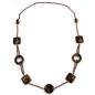 Preview: Kette Ringe Vierecke Kunststoff braunton Alu-Kette kupferfarben 90cm