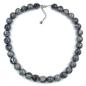 Preview: Kette 16mm Perlen Kunststoff grau-marmoriert 55cm