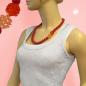 Preview: Kette 12mm Perlen Kunststoff rot mit Spiralperlen 60cm