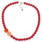 Preview: Kette 12mm Perlen Kunststoff rot mit Spiralperlen 60cm