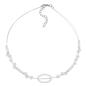 Preview: Kette Drahtkette 25x16mm Ring oval weiß transparent Kunststoff 42cm