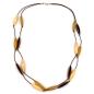 Preview: Kette 30x16mm Rillenoliven Kunststoff doppelreihig Kordel geknotet 60cm