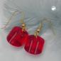 Preview: Ohrhaken Ohrringe Ohrhänger 37x15mm Schrägperle Kunststoff rot-transparent-glänzend