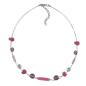 Preview: Kette Drahtkette mit Glasperlen rosa kristall-verspiegelt Vierkantolive flieder rosa 45cm