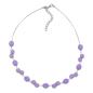 Preview: Kette Drahtkette mit Glasperlen Facettenperle flieder 43cm