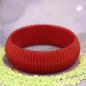 Preview: Armreif 85x26mm rot-seidig Rillenstruktur Kunststoff