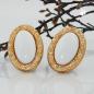 Preview: Clip Ohrring 30x21mm oval weiß mit Rahmen goldfarbig Kunststoff-Bouton