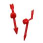 Preview: Ohrstecker Ohrring 5x20mm Pfeil 2-teilig rot-glänzend Kunststoff Vollplastik