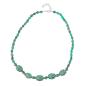 Preview: Kette Krokoperle und Olive türkisgrün mit patina Kunststoff 55cm