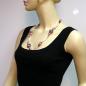 Preview: Kette altsilberfarbene Ringperle rosa-weiß-altsilber-gold Kunststoff 60cm