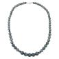 Preview: Kette Perlen verlaufend grau-marmoriert glänzend Kunststoff 60cm