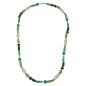 Preview: Kette mint-seide kiwi-grün Kunststoff multi-color silberfarben 90cm