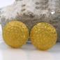 Preview: Clip 30mm gelb-goldfarben mattiert Strukturmuster Kunststoff-Bouton