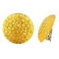 Preview: Clip 30mm gelb-goldfarben mattiert Strukturmuster Kunststoff-Bouton