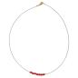 Preview: Kette Drahtkette mit facettierten Kunststoffperlen rot 40cm