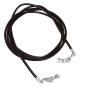 Preview: Lederband Rundschnur Rindleder 2mm schwarz gefärbt mit 2x Verschluss silberfarbig 1m