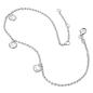 Preview: Fußkette 1,7mm Ankerkette längenvariabel mit 3 Herzen rhodiniert Silber 925 27cm