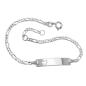 Preview: Schildarmband für Kinder 2,3mm Figarokette Gravurplatte 25x5mm mit Herz Silber 925 16cm