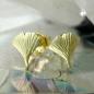Preview: Ohrstecker Ohrring 6,5x6mm Ginkgoblatt matt 9Kt GOLD