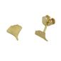 Preview: Ohrstecker Ohrring 6,5x6mm Ginkgoblatt matt 9Kt GOLD
