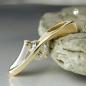 Preview: Anhänger 19x6mm bicolor rhodiniert mit Zirkonia 9Kt GOLD