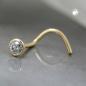 Preview: Nasenstecker 2,5mm mit Zirkonia weiß 18Kt GOLD