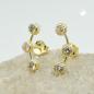 Preview: Ohrstecker Ohrring 15x3,5mm Bogen 3x Zirkonia mit Steg 9Kt GOLD