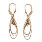 Preview: Ohrbrisur Ohrhänger Ohrringe 43x8mm 3 Ovale hängend bicolor Weißgold 9Kt Rotgold
