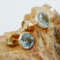 Preview: Ohrstecker Ohrring 5mm synthetischer Aquamarin 9Kt GOLD