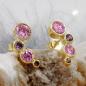 Preview: Ohrstecker Ohrring 14x5mm Zirkonia pink-lila 9Kt GOLD