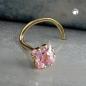 Preview: Nasenstecker 3x3mm Zirkonia pink rosafarben 18Kt GOLD