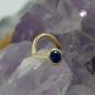Preview: Nasenstecker 2,5mm Spirale mit Zirkonia safir-blau 18Kt GOLD