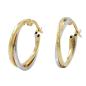 Preview: Creole Ohrring 19x2mm bicolor Gelbgold und Weißgold 9Kt GOLD