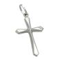Preview: Anhänger 23x14mm Kreuz glänzend 9Kt Weißgold