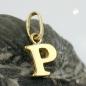 Preview: Anhänger 8x6mm Buchstabe P glänzend 9Kt GOLD