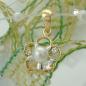 Preview: Anhänger 10mm Blume bicolor Zuchtperle Zirkonias 9Kt GOLD