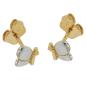 Preview: Ohrstecker Ohrring 6x5mm Schmetterling bicolor glänzend 9Kt GOLD