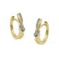 Preview: Creole Ohrringe 18x4mm Klappscharnier überkreuzt Zirkonias 9Kt GOLD
