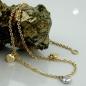 Preview: Fußkette 1,7mm Ankerkette mit 3 Herzen bicolor längenvariabel 9Kt GOLD 25cm