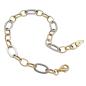 Preview: Armband 7mm Ankerkette Gliederkette oval bicolor durchlegiert Weißgold 9Kt GOLD 19cm
